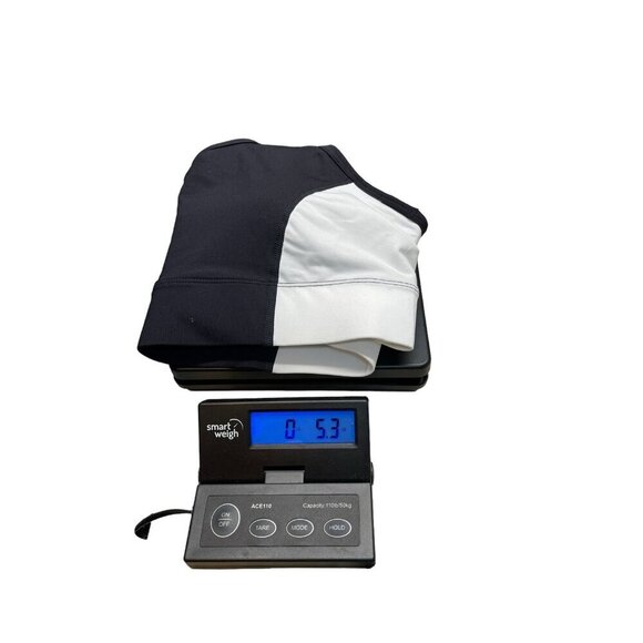 NEW Fabletics On The Go Medium Impact Sports Bra Black White Size Large - Picture 7 of 7